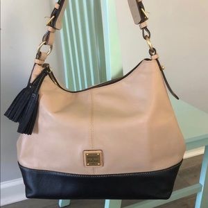 Used Dooney&Bourke Two Tone Leather Sophie Hobo | Color: Black/Cream